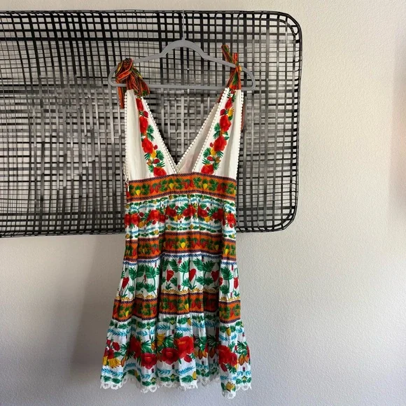Farm Rio Anthropologie v neck tiered mini dress - Picture 8 of 8